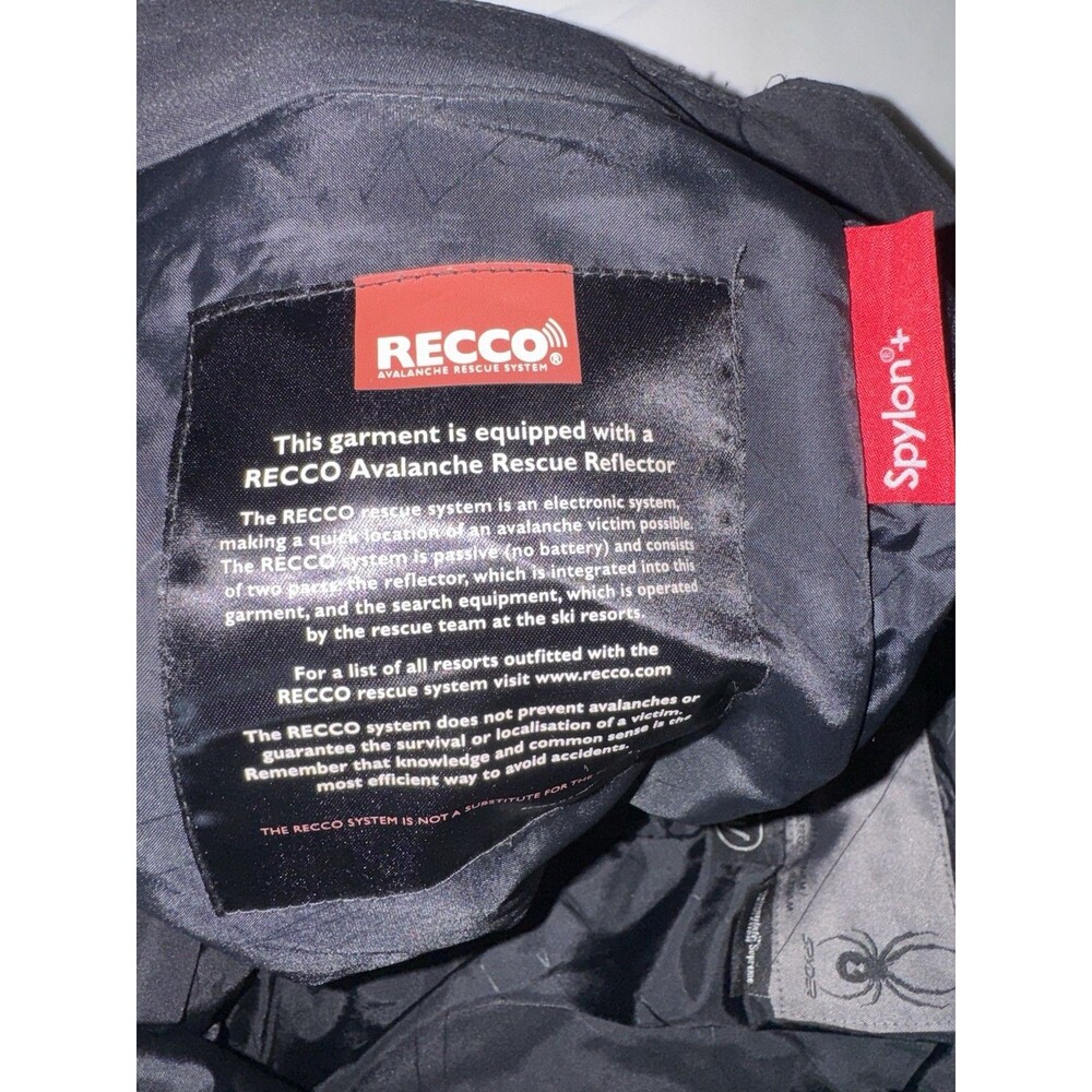 Spyder Snow Ski Pants, Black With Recco  Rescue Beacon Technology, Size Med Nice